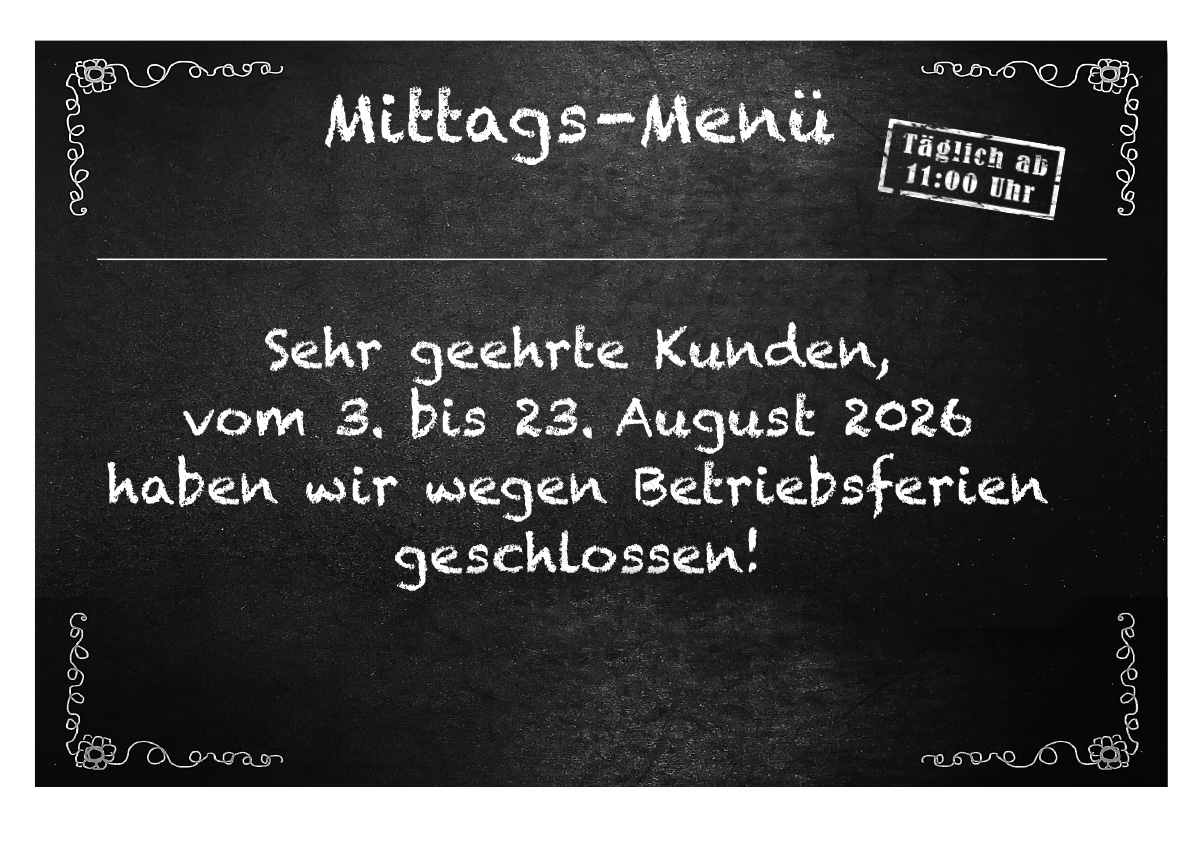 Mittagsmenü Tafel KW32